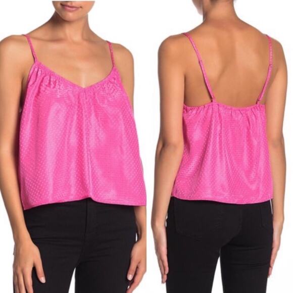 NSR Lisa Pink Spaghetti Strap Crop Top Cami NWT - Picture 1 of 8